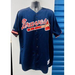 Vintage Majestic Atlanta Brave's Men's Stitched Jersey - VG (G3B3)